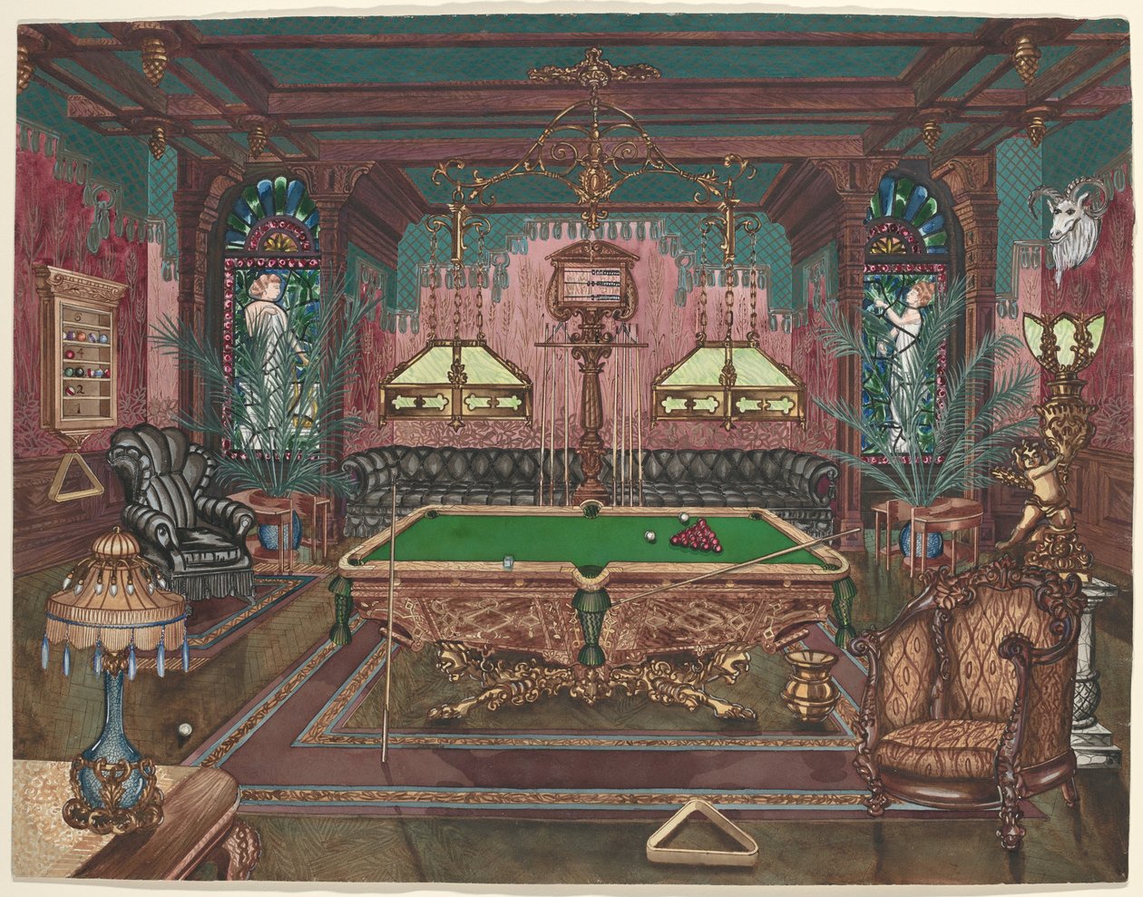Pokój basenowy, 1890 autorstwa Perkins Harnly