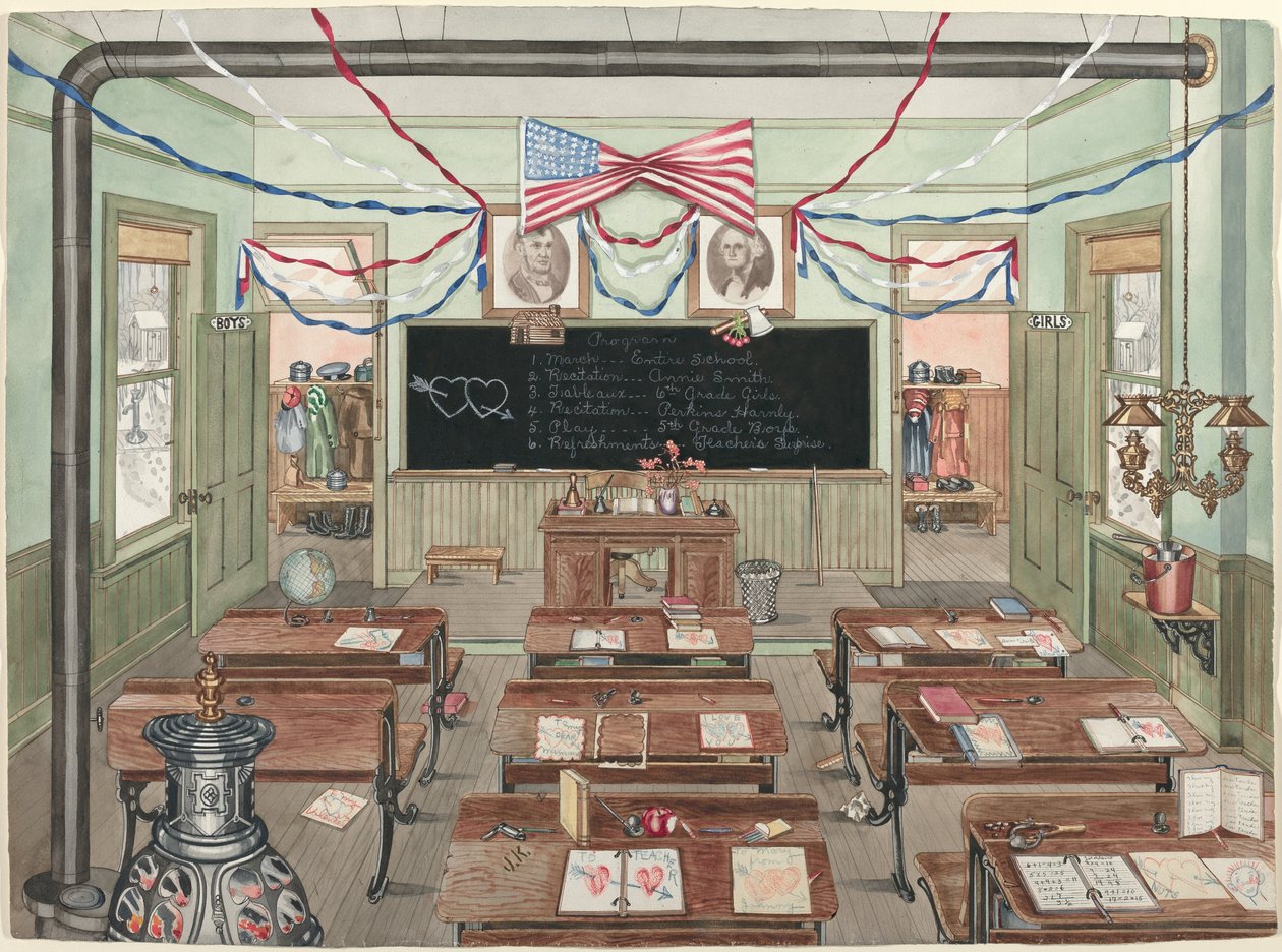 Pokój Szkoły Wiejskiej, 1900 autorstwa Perkins Harnly