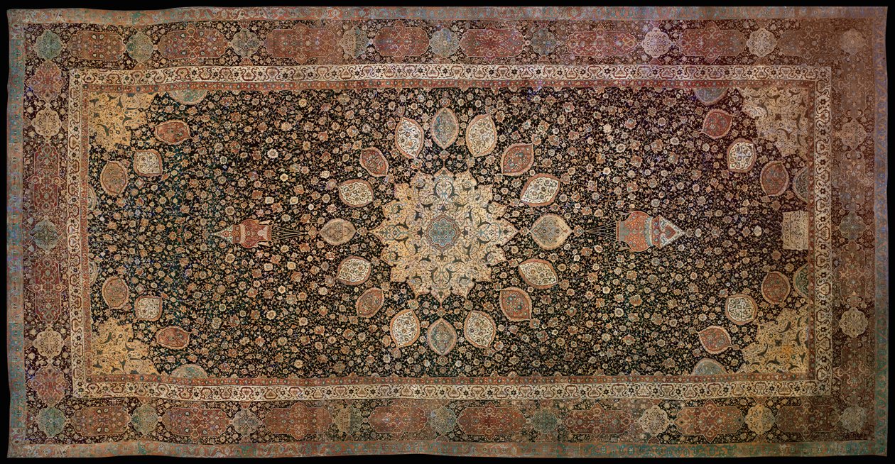 Dywan Ardabil wykonany dla meczetu w Ardabil, Iran, 1530 (tekstylny) autorstwa Persian School