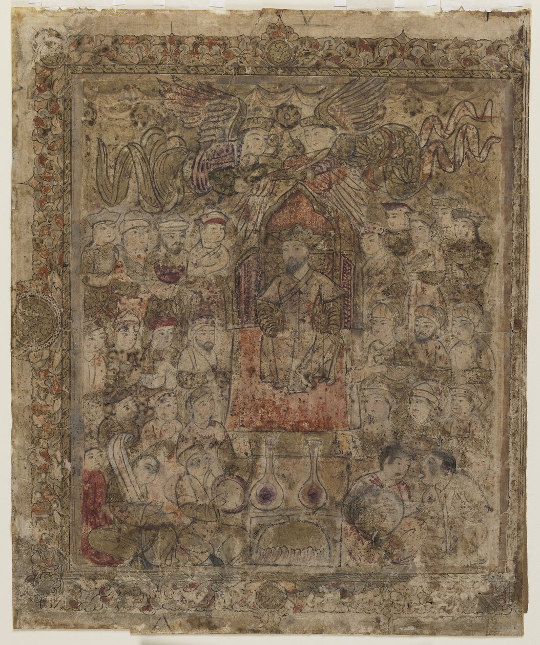 Władca na tronie, z Shahnama autorstwa Persian School