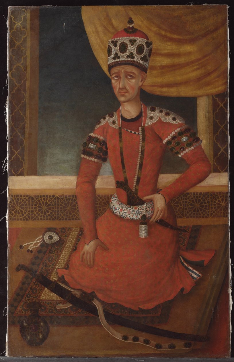 Aga Muhammad Khan Qajar, ok. 1820 r. autorstwa Persian School