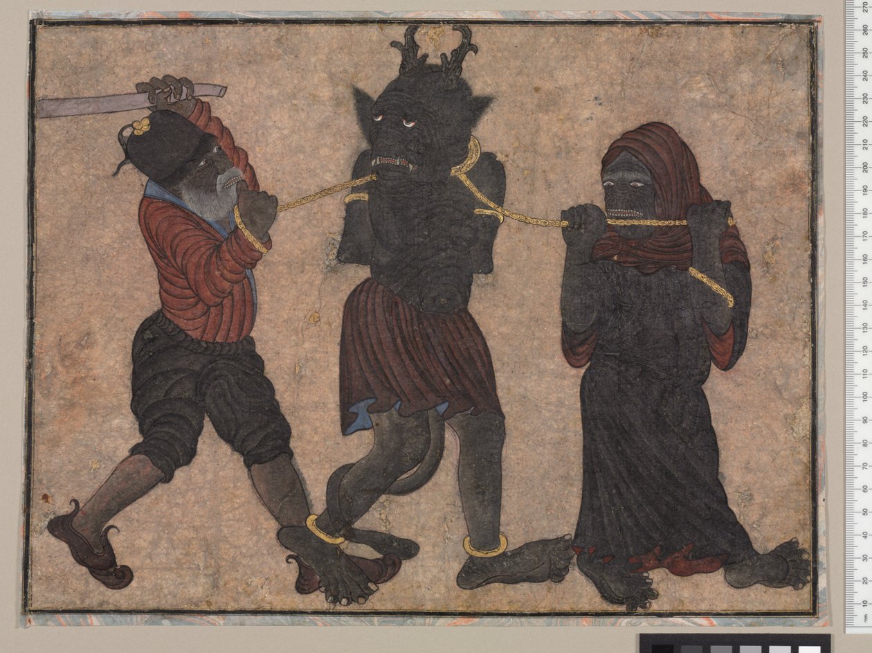 Demon w łańcuchach, ok.1453 autorstwa Persian School