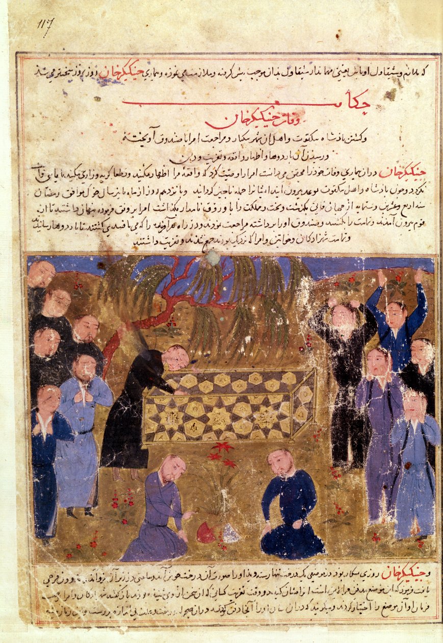 Pogrzeb Czyngis-chana, ok. 1430 autorstwa Persian School