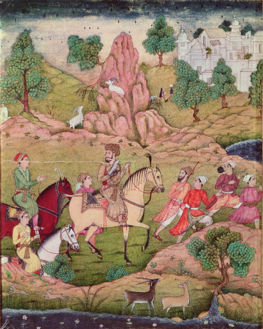 Polowanie z sokołem, dynastia Safawidów (1502-1736) autorstwa Persian School