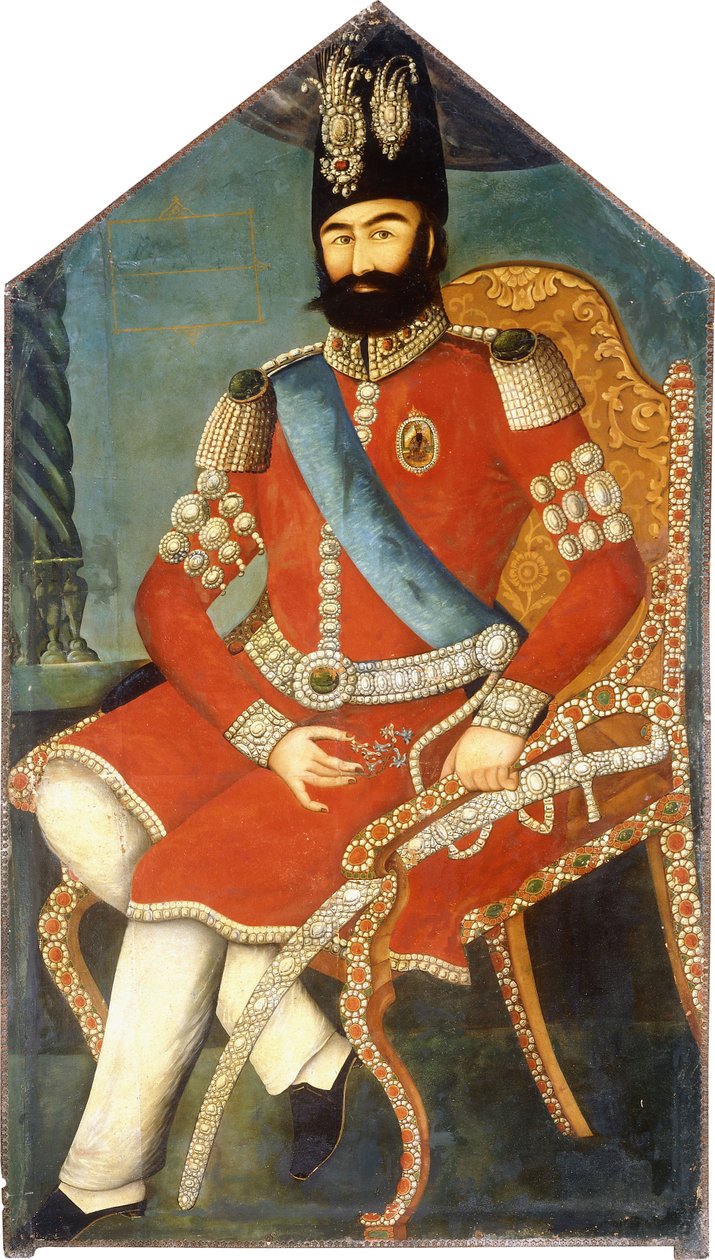 Portret Muhammada Szacha, ok. 1930 r. 1850 autorstwa Persian School