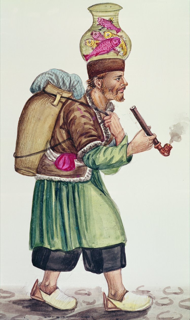 Sprzedawca ryb (wc na papierze) autorstwa Persian School