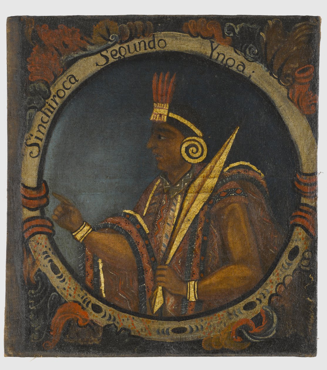 Sinchi Roca, drugi król Inków, połowa XVIII wieku autorstwa Peruvian School