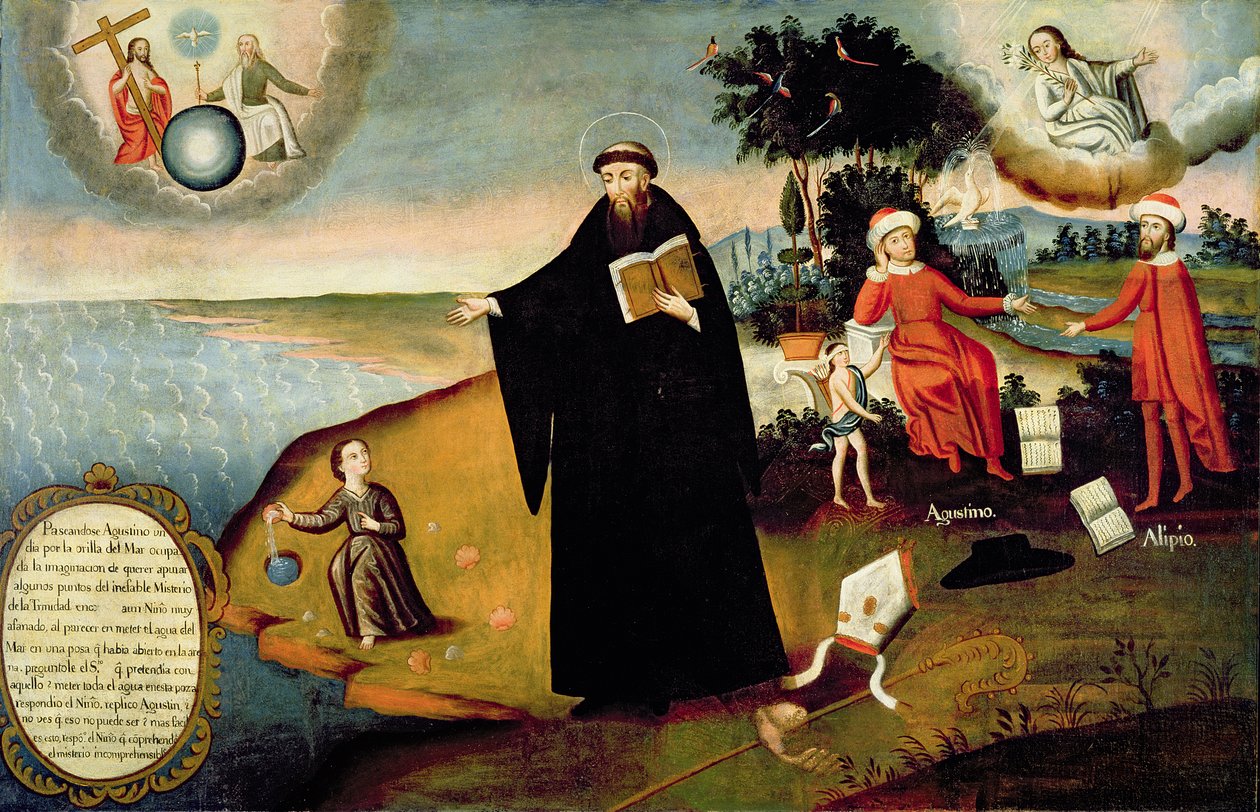 Legenda św. Augustyna, Szkoła Cuzco autorstwa Peruvian School