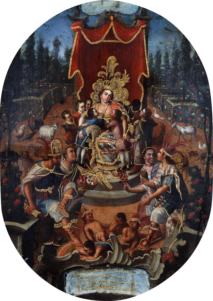 Amerykańscy pielęgniarze hiszpańscy szlachetni chłopcy, ok. 1770 r. autorstwa Peruvian School