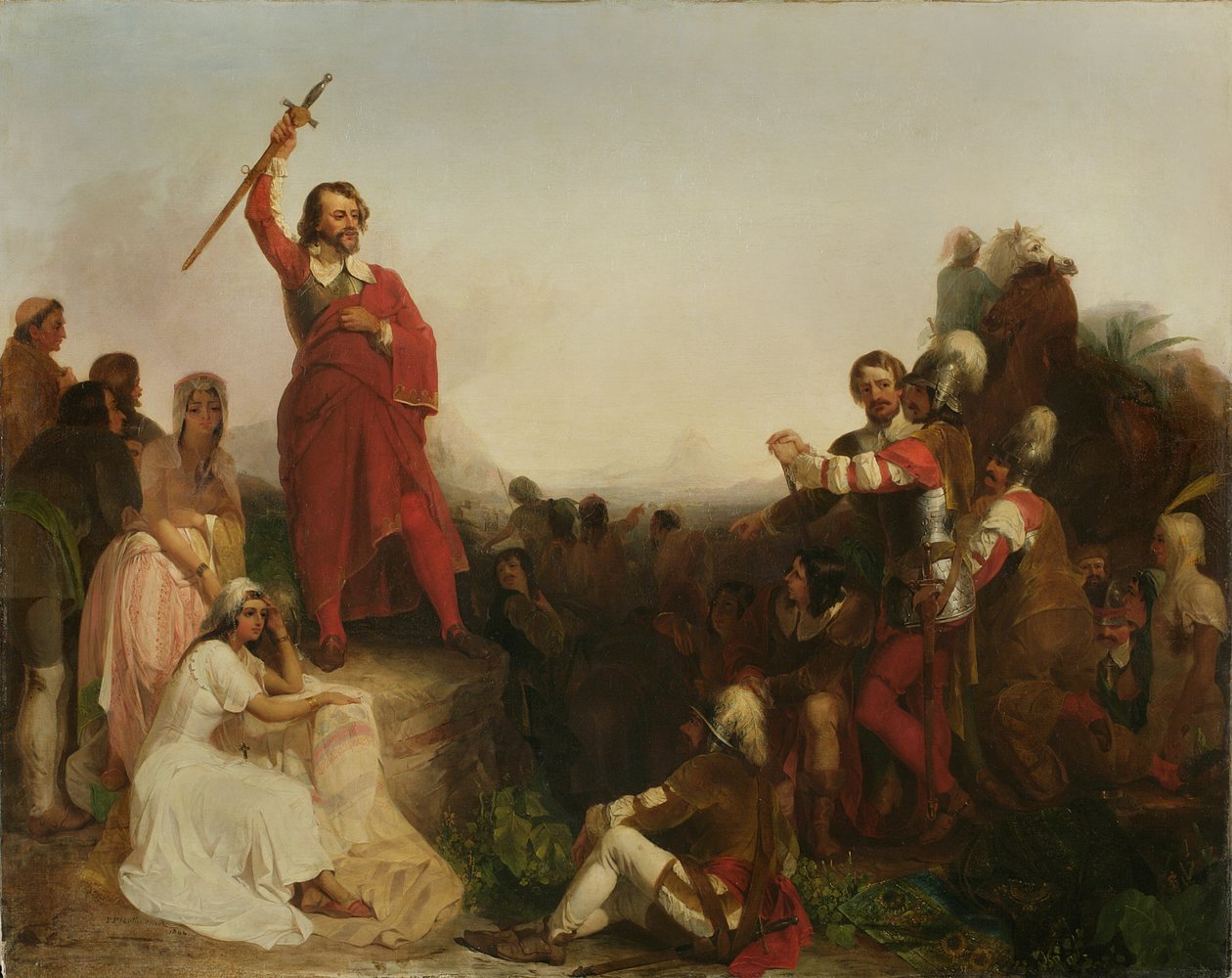 Pierwszy widok Corteza na miasto Meksyk, 1844 autorstwa Peter Frederick Rothermel