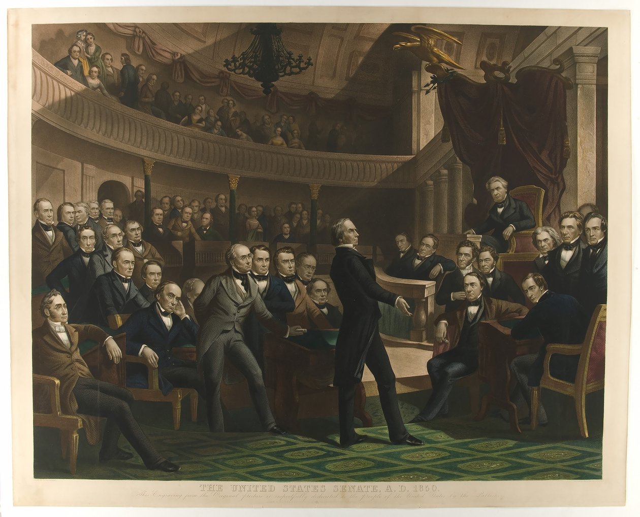 Senat Stanów Zjednoczonych, a.d. 1850, wyd. ok. 1855 autorstwa Peter Frederick Rothermel