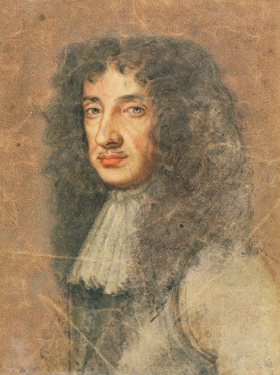 Karol II, ok. 1675 (kreda kolorowa na papierze) autorstwa Peter Lely