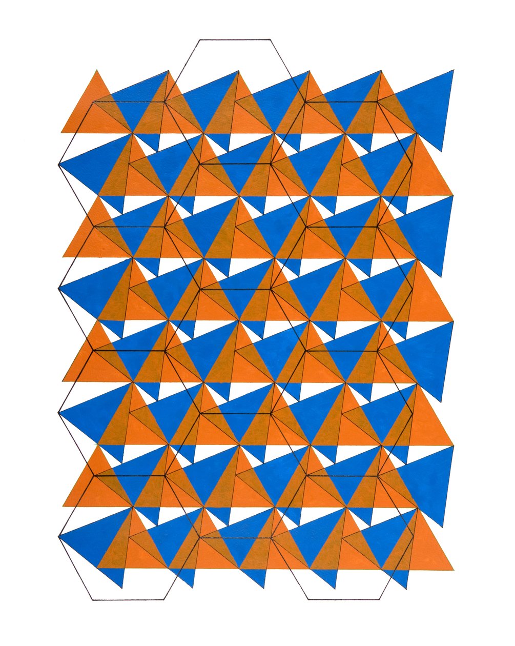 Overlaying Grids, 2007 (akryl na papierze) autorstwa Peter McClure