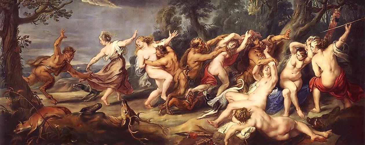 Diana i jej nimfy zaskoczone przez fauny autorstwa Peter Paul Rubens