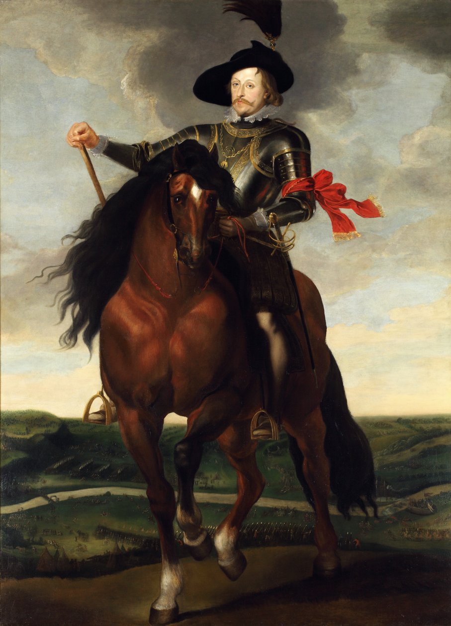 Portret konny księcia Władysława Wazy na tle bitwy pod Chocimiem autorstwa Peter Paul Rubens