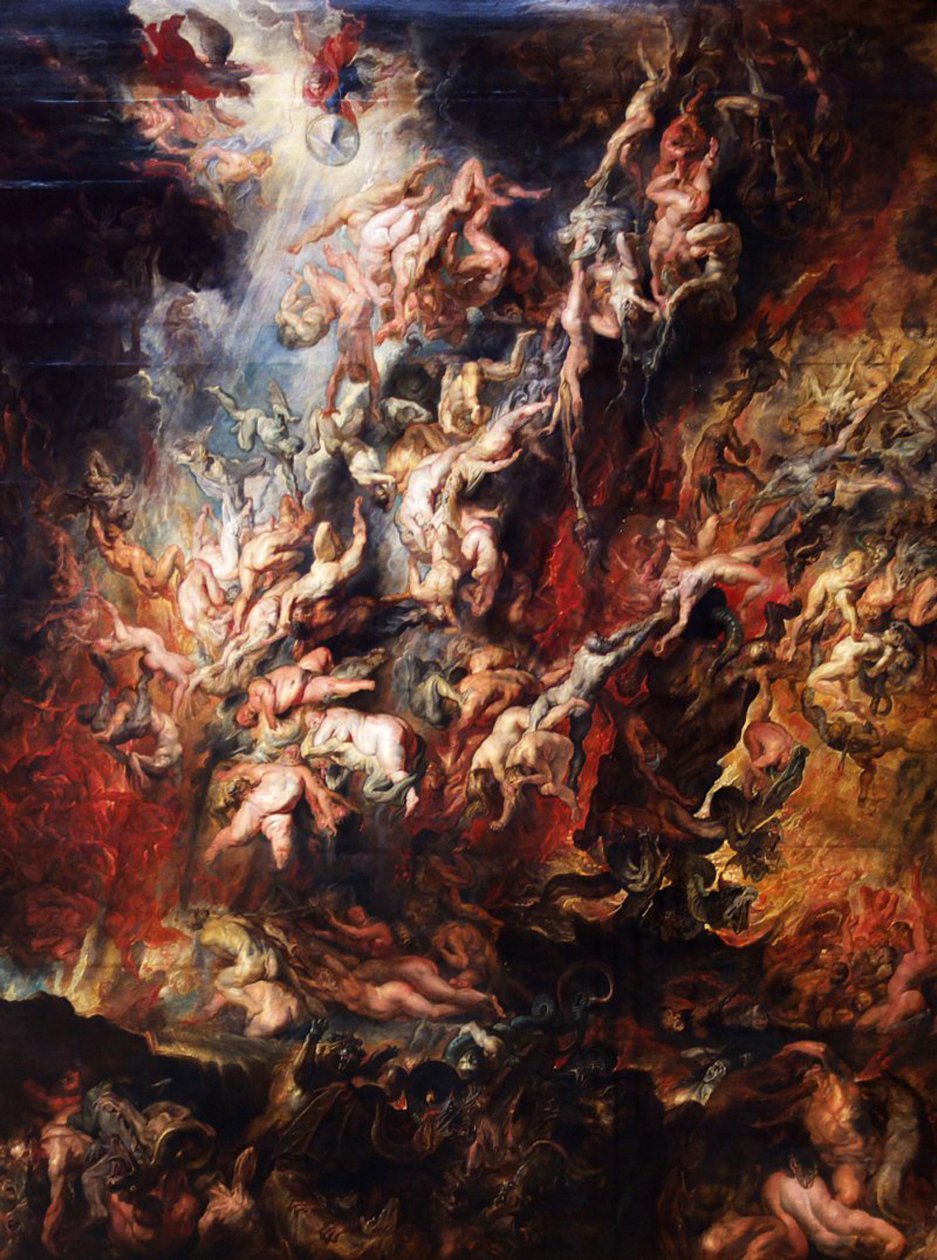 Upadek potępionych do piekła autorstwa Peter Paul Rubens