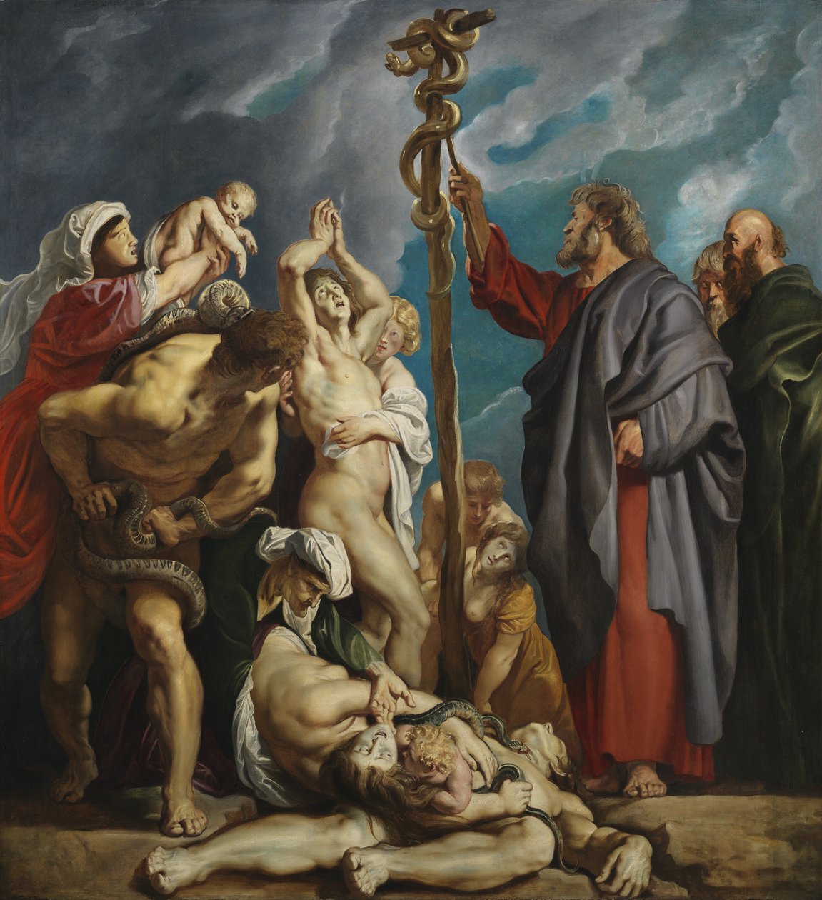 Mojżesz i Miedziany Wąż, ok. 1609-10 (panel) autorstwa Peter Paul Rubens