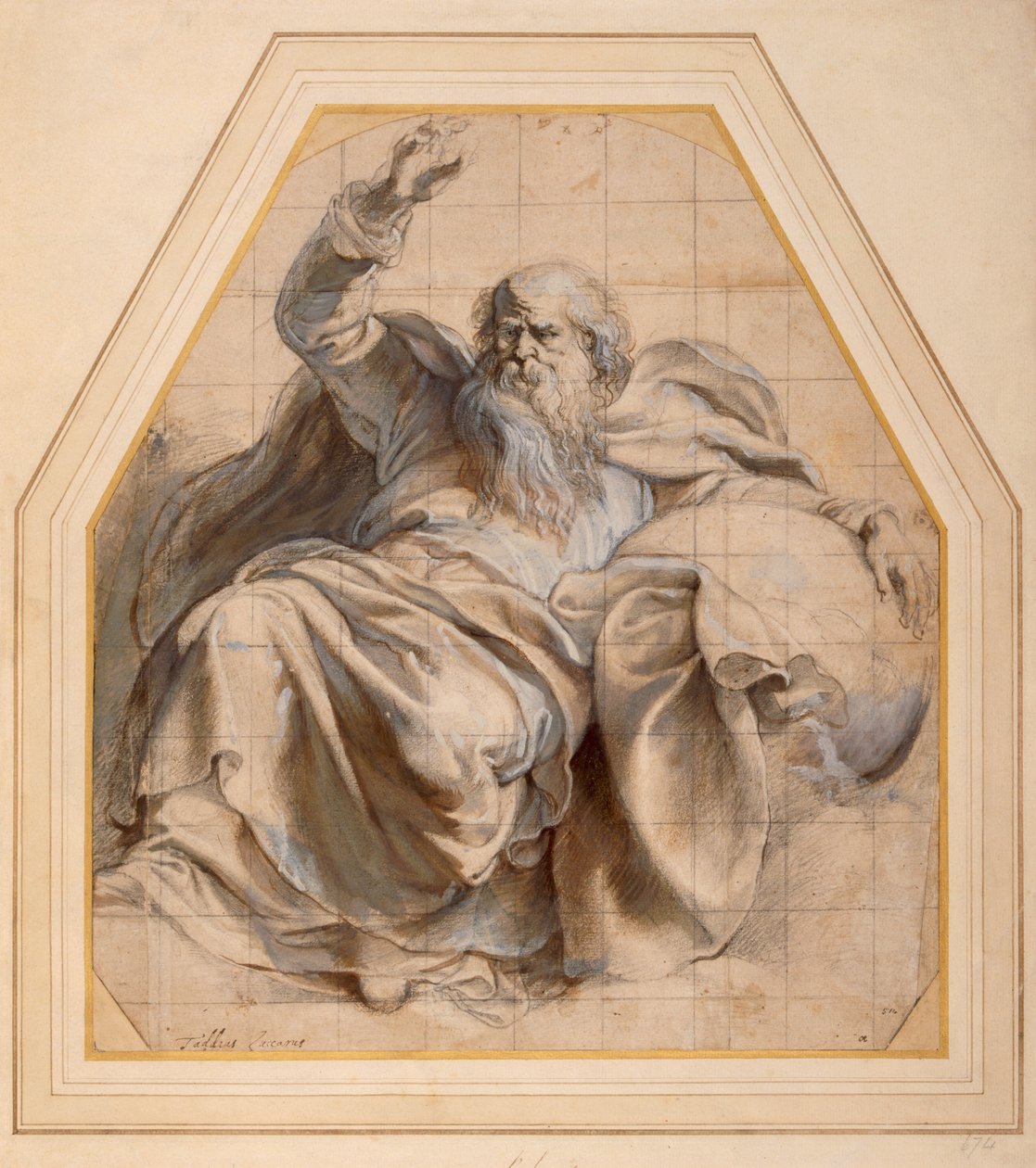 Studium Zachariasza (ołówek i wc na papierze) autorstwa Peter Paul Rubens
