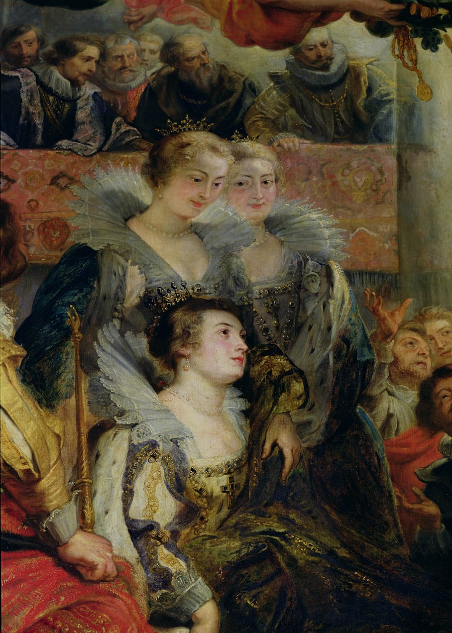 Cykl Medyceuszy: Koronacja Marii de Medici (1573-1642) w St. Denis, 13 maja 1610, fragment księżniczek Guemenee i Conti, 1621-25 autorstwa Peter Paul Rubens