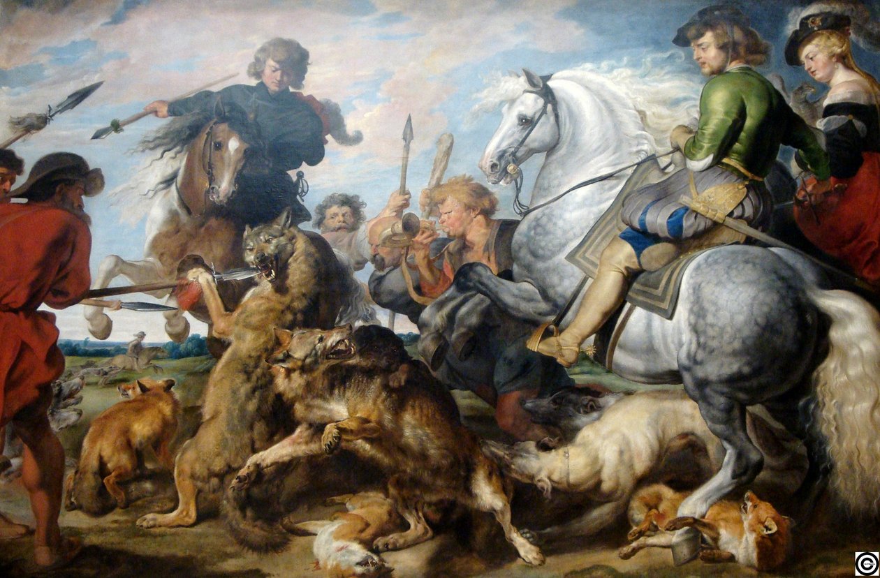 Polowanie na wilka i lisa autorstwa Peter Paul Rubens