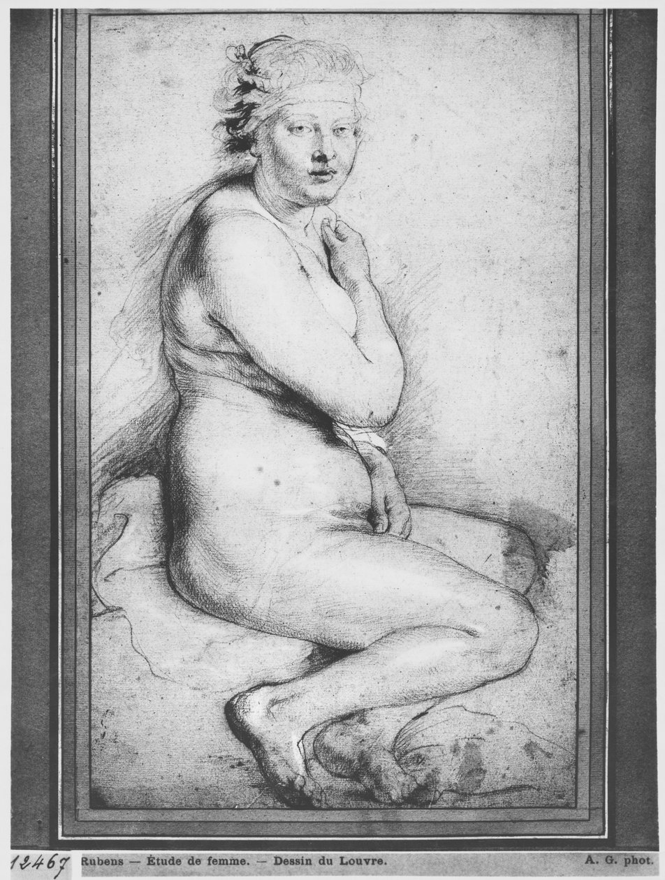 ځوانه نرۍ ښځه، ناست وه، ښي پولي ته وګرځېده autorstwa Peter Paul Rubens