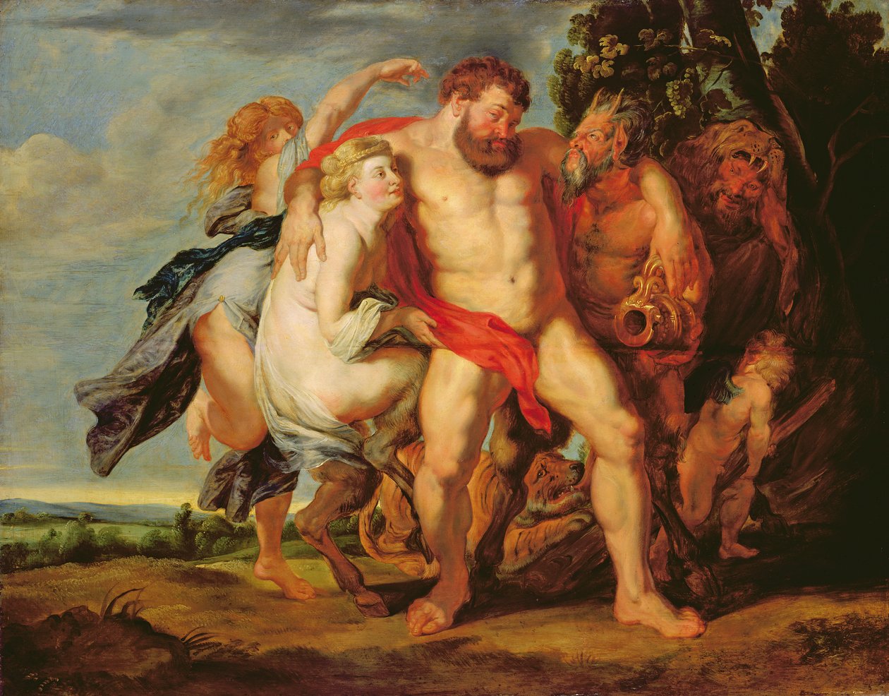Pijany Herkules (olej na dębie) autorstwa Peter Paul studio of Rubens