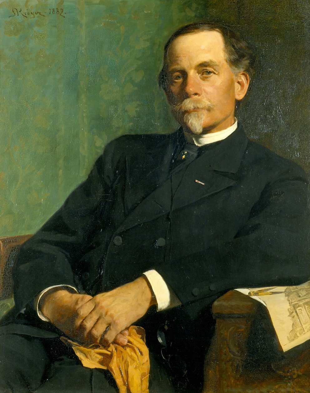Architekt, prof. F. Meldahl siedzący autorstwa Peder Severin Krøyer