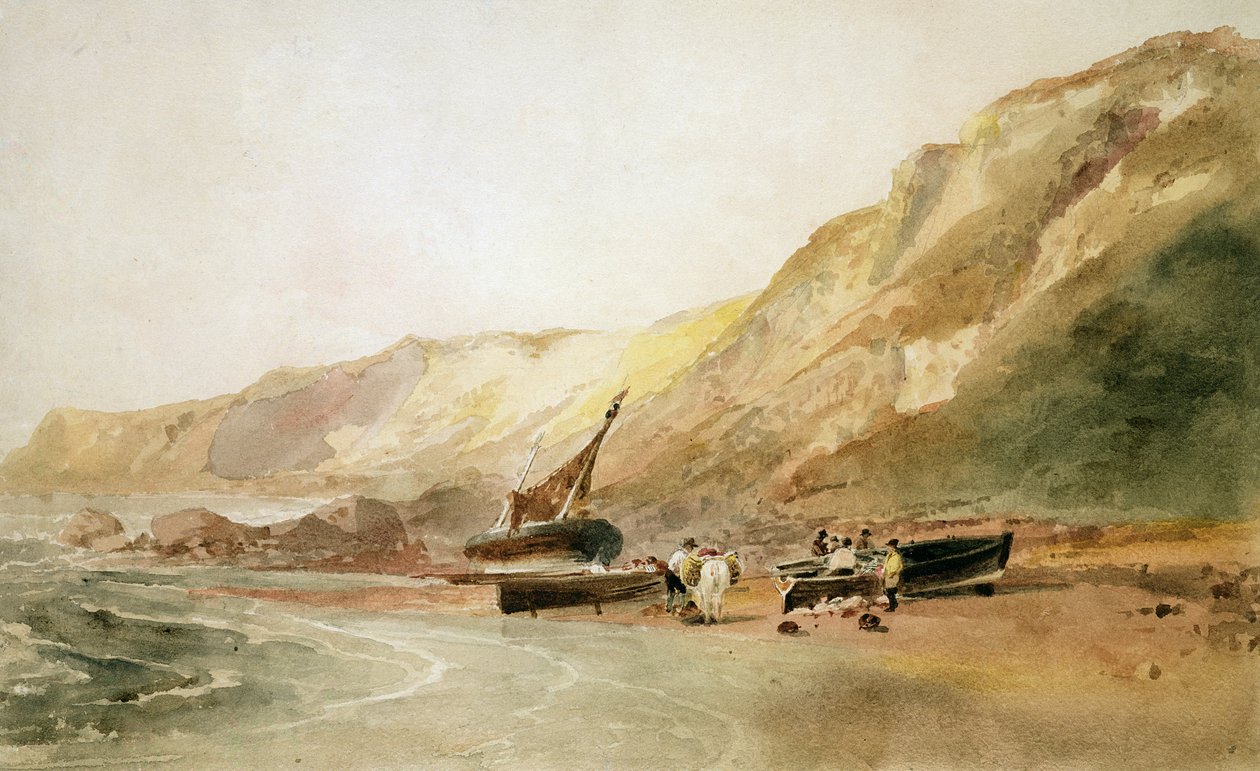 Na wybrzeżu Ventnor, Isle of Wight (wc na papierze) autorstwa Peter de Wint