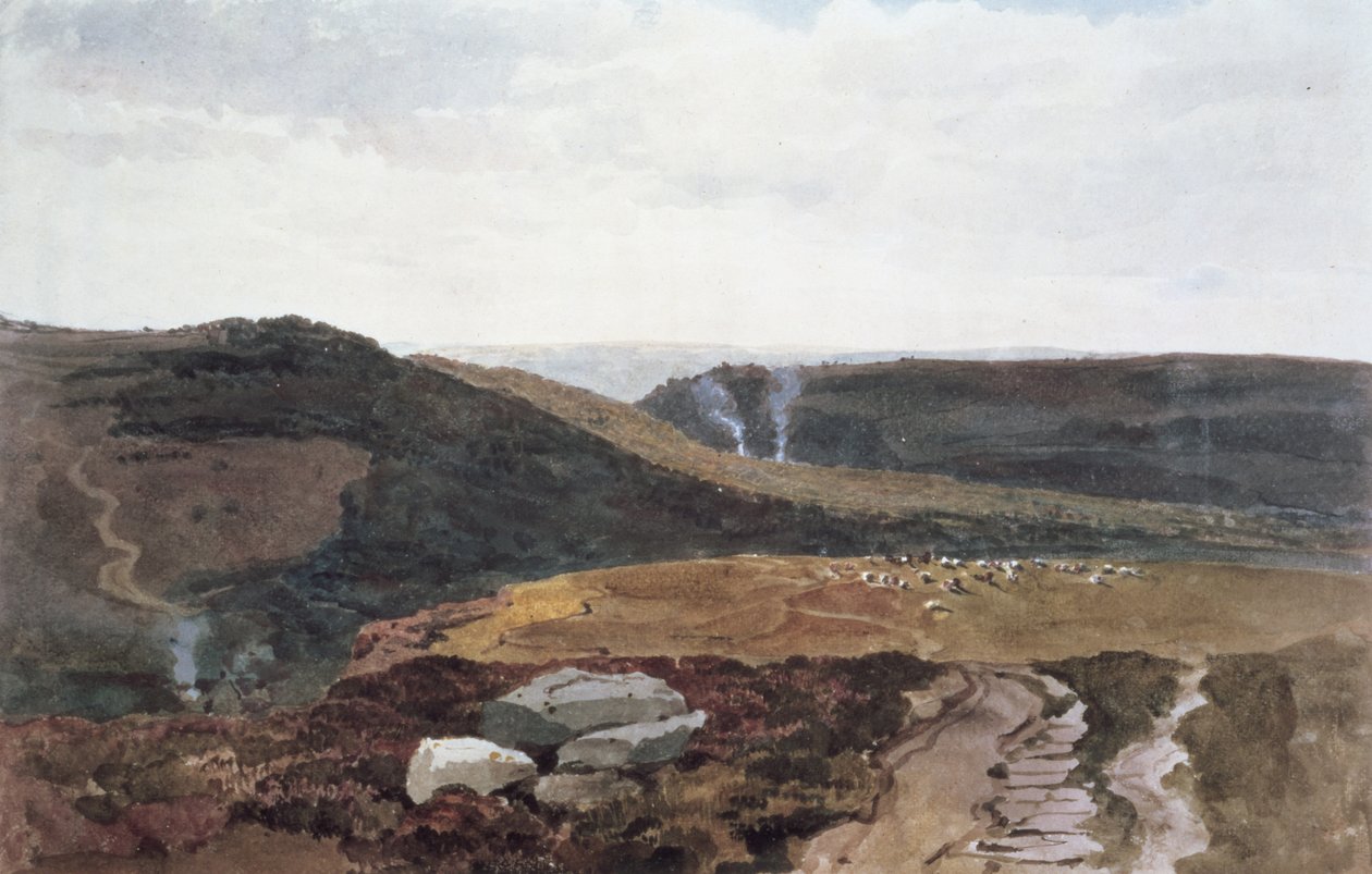 Yorkshire Fells, c.1840 (ołówek i wc) autorstwa Peter de Wint