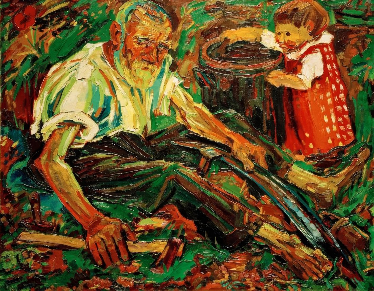 Kosa (Mój Ojciec) autorstwa Peter August Böckstiegel