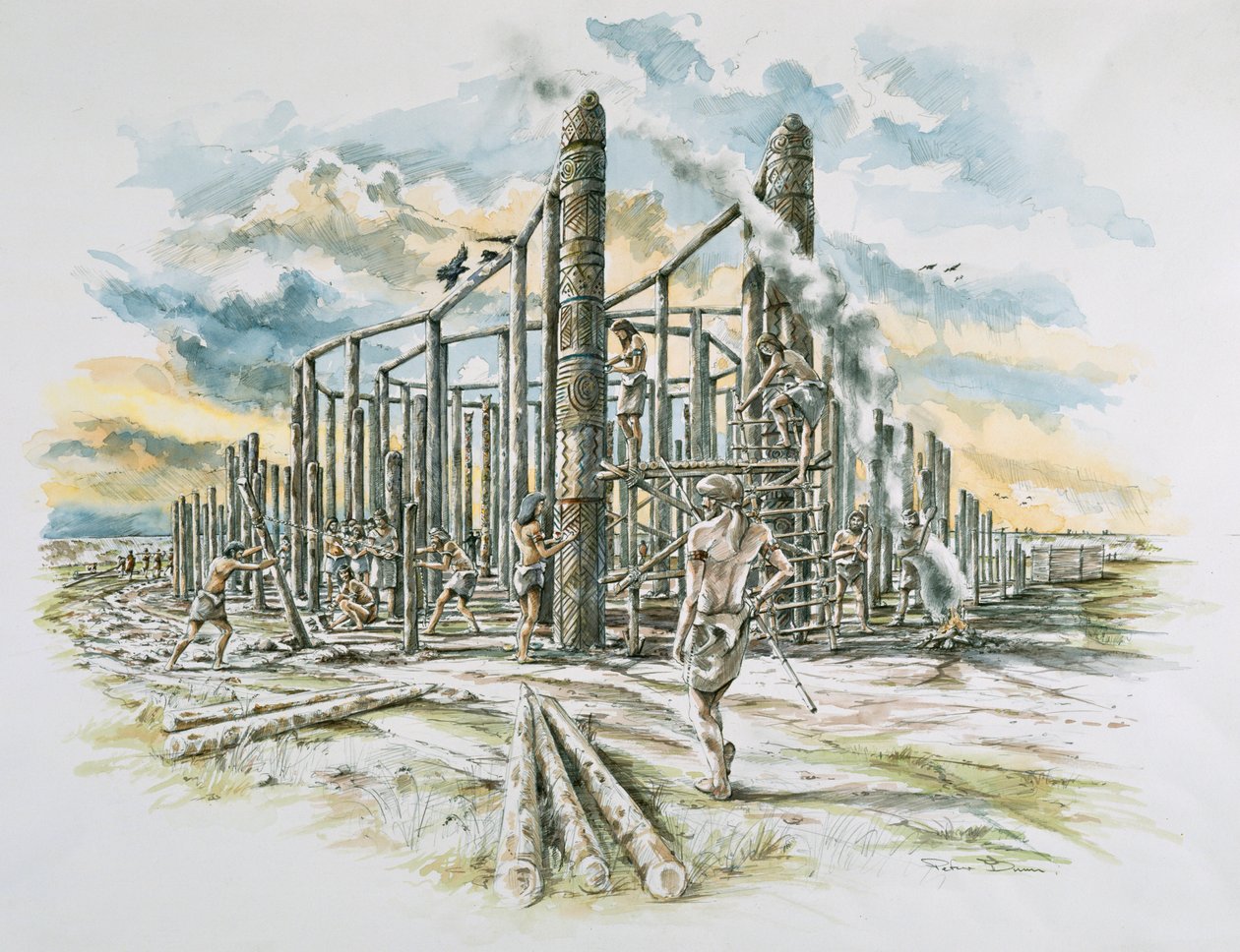Durrington Walls, Wiltshire, ok. 2500 pne początek 2000 roku autorstwa Peter Dunn