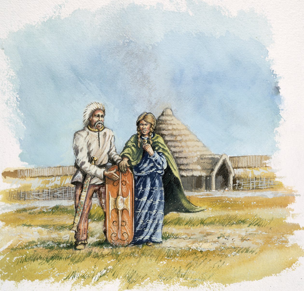 Mężczyzna i kobieta z epoki żelaza, c400BC, c1990-2010 autorstwa Peter Dunn