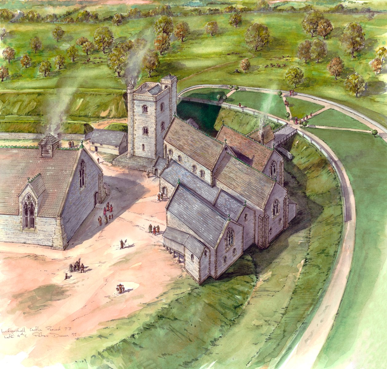 Zamek Ludgershall, koniec XIV wieku, ok. 1990-2010 autorstwa Peter Dunn