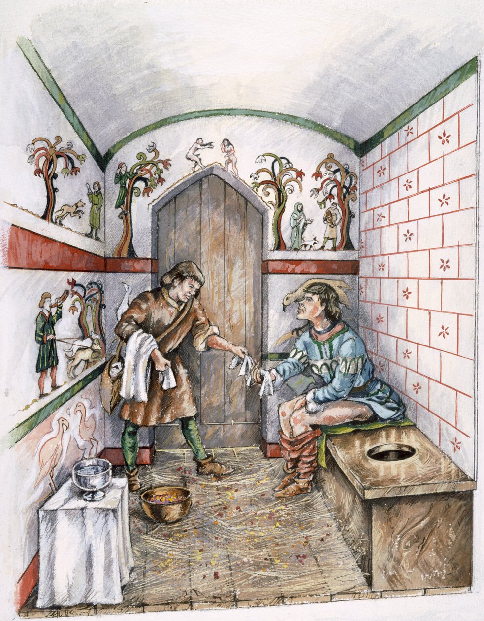Średniowieczna latryna, ok. 1350, ok. 1990-2010 autorstwa Peter Dunn