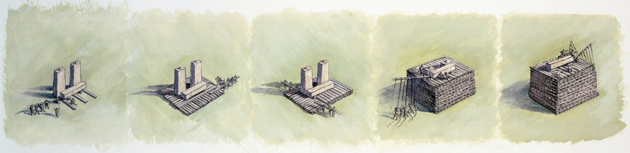 Podnoszenie nadproża, Stonehenge, Prehistoryczne, c1990-2010 autorstwa Peter Dunn