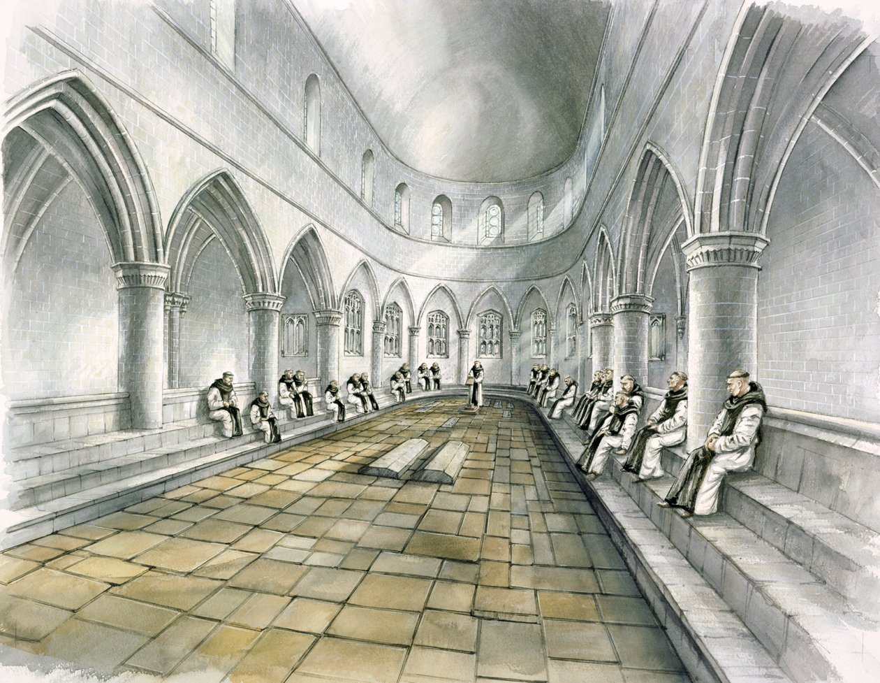 Opactwo Rievaulx, XIV wiek, ok. 1990-2010 autorstwa Peter Dunn