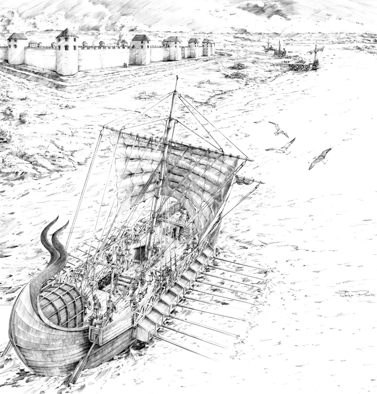 Galera rzymska, IV w., ok. 1990-2010 autorstwa Peter Dunn