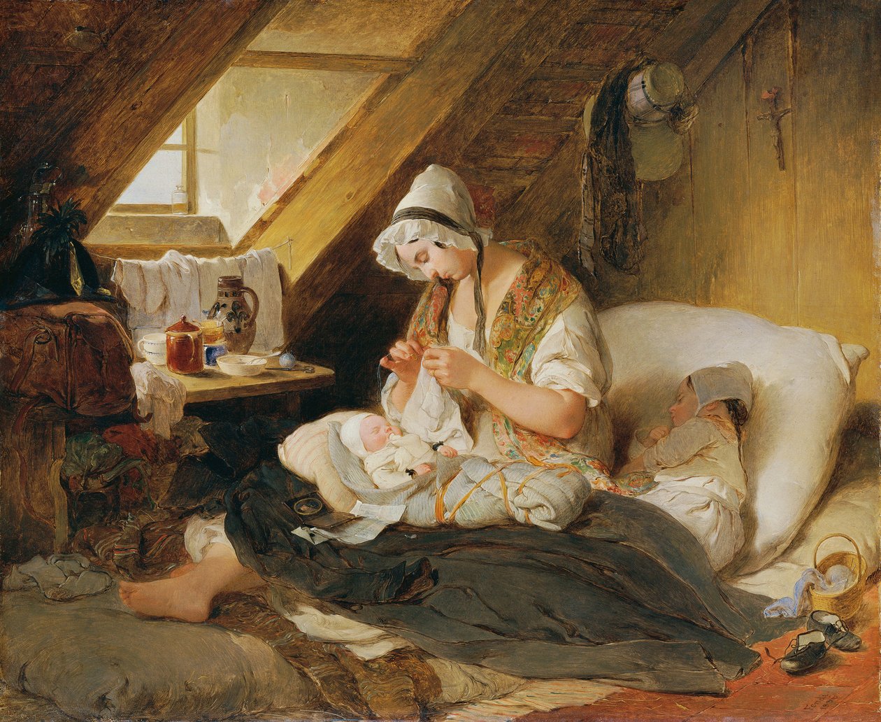 Wdowa po biednym oficerze, 1836. autorstwa Peter Fendi