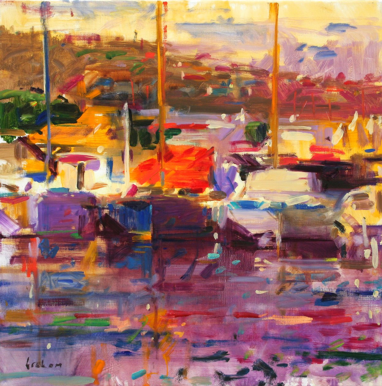 Niebieska łódź, St Tropez autorstwa Peter Graham (Contemporary)