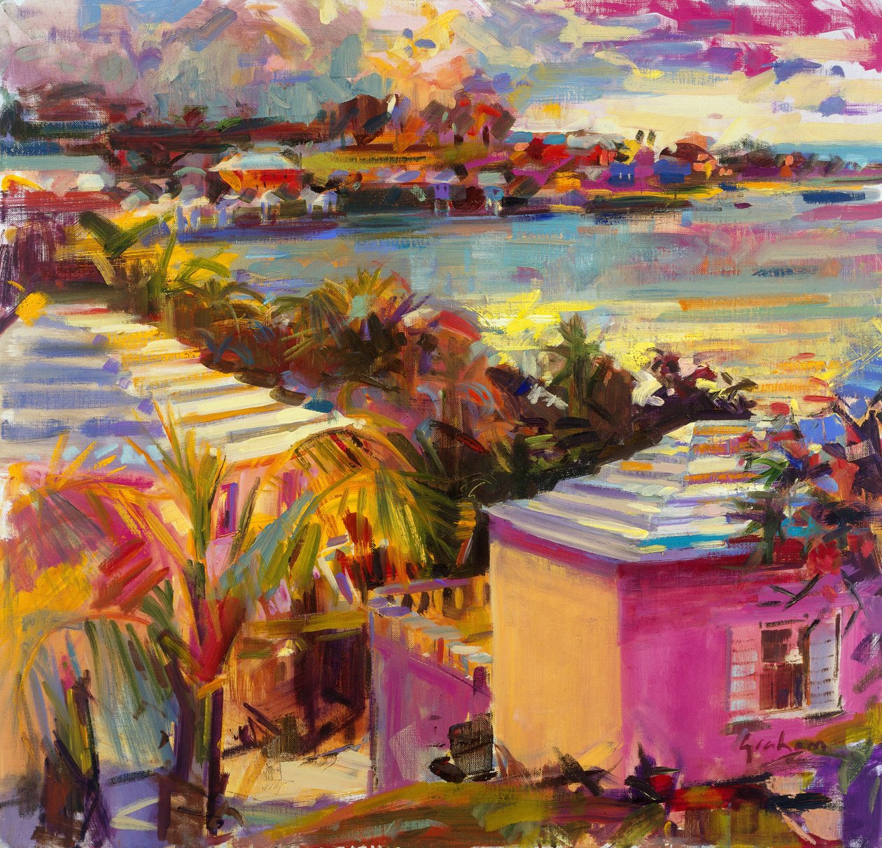 Refleksje o zmierzchu, Bermudy, 2011 autorstwa Peter Graham (Contemporary)