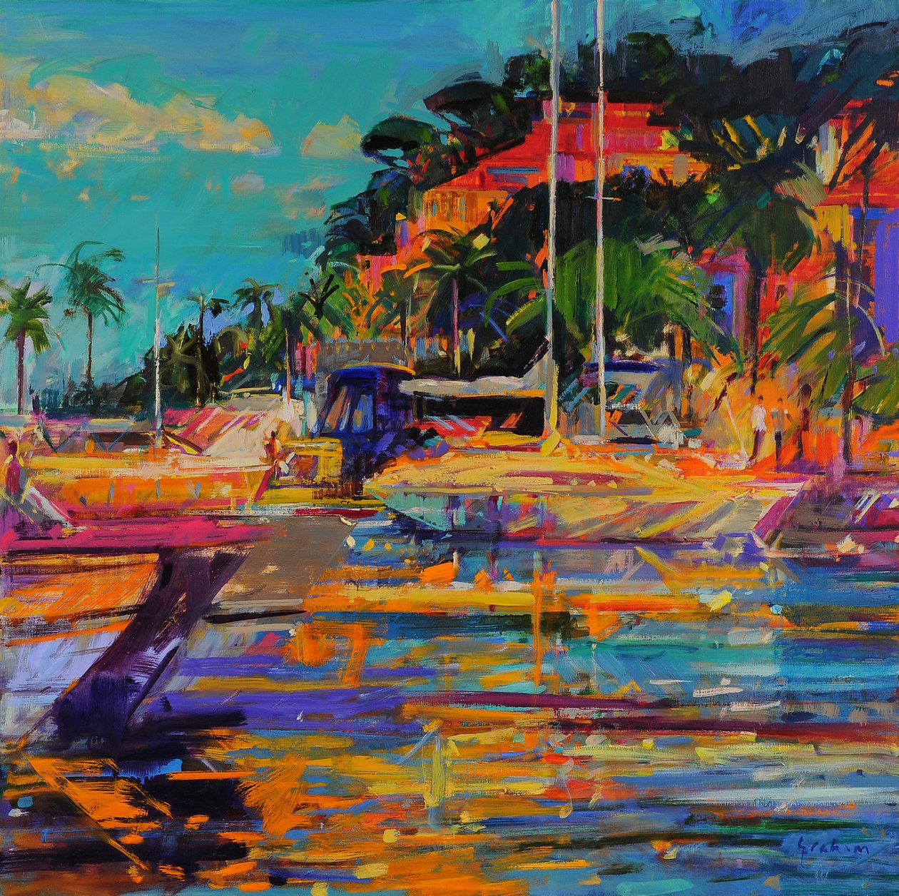 Cavalaire-sur-Mer, 2023 (olej na płótnie) autorstwa Peter Graham