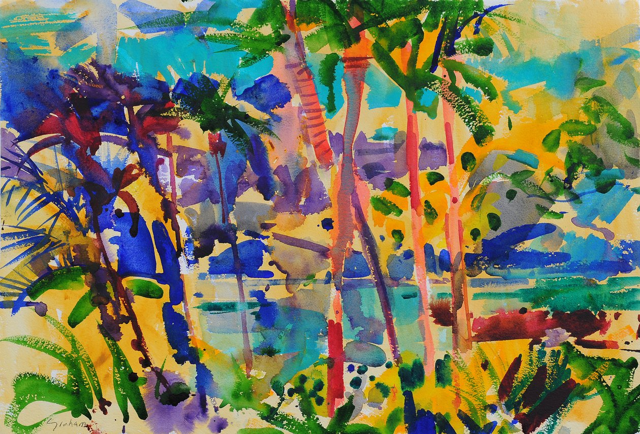 South Maui, Havaí, 2023 (aquarela) polonês autorstwa Peter Graham
