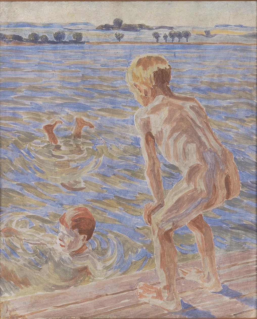 Chłopcy w kąpieli. Fiord Fåborg autorstwa Peter Hansen