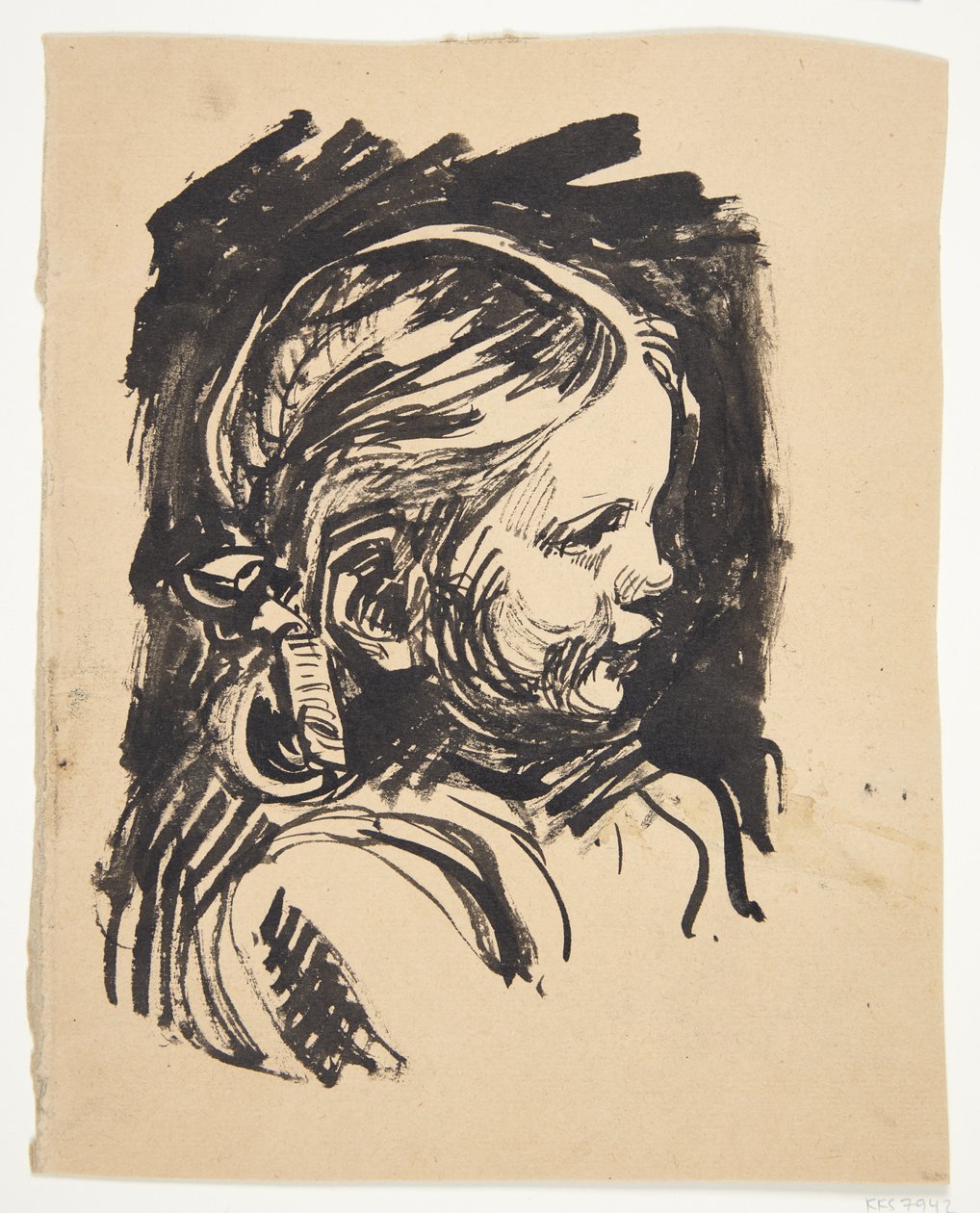 Portret profilowy córki artysty „Bimse” autorstwa Peter Hansen