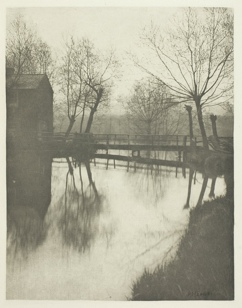 Kładka dla pieszych w pobliżu Chingford autorstwa Peter Henry Emerson