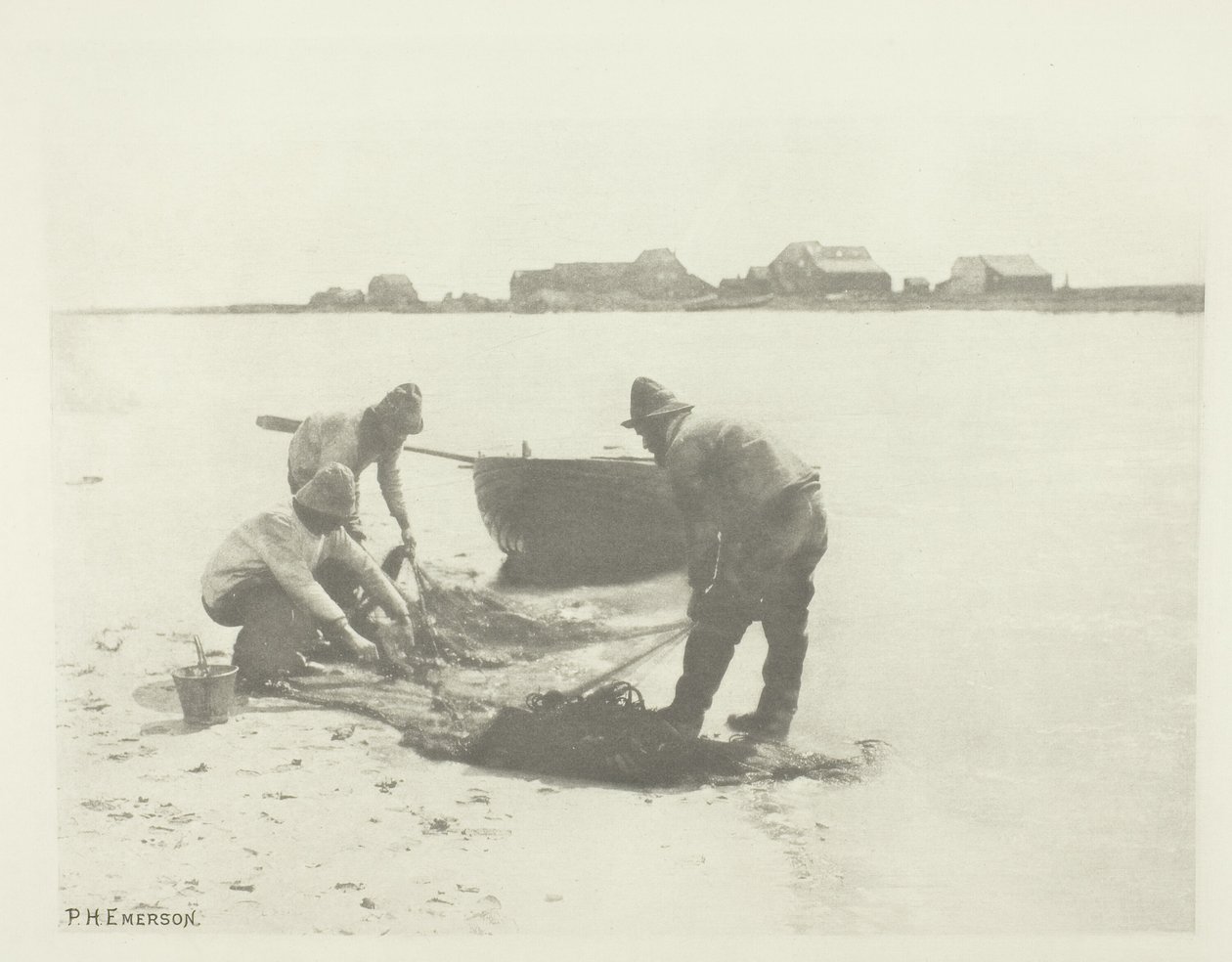 Wytapianie na rzece Blythe (Suffolk) autorstwa Peter Henry Emerson