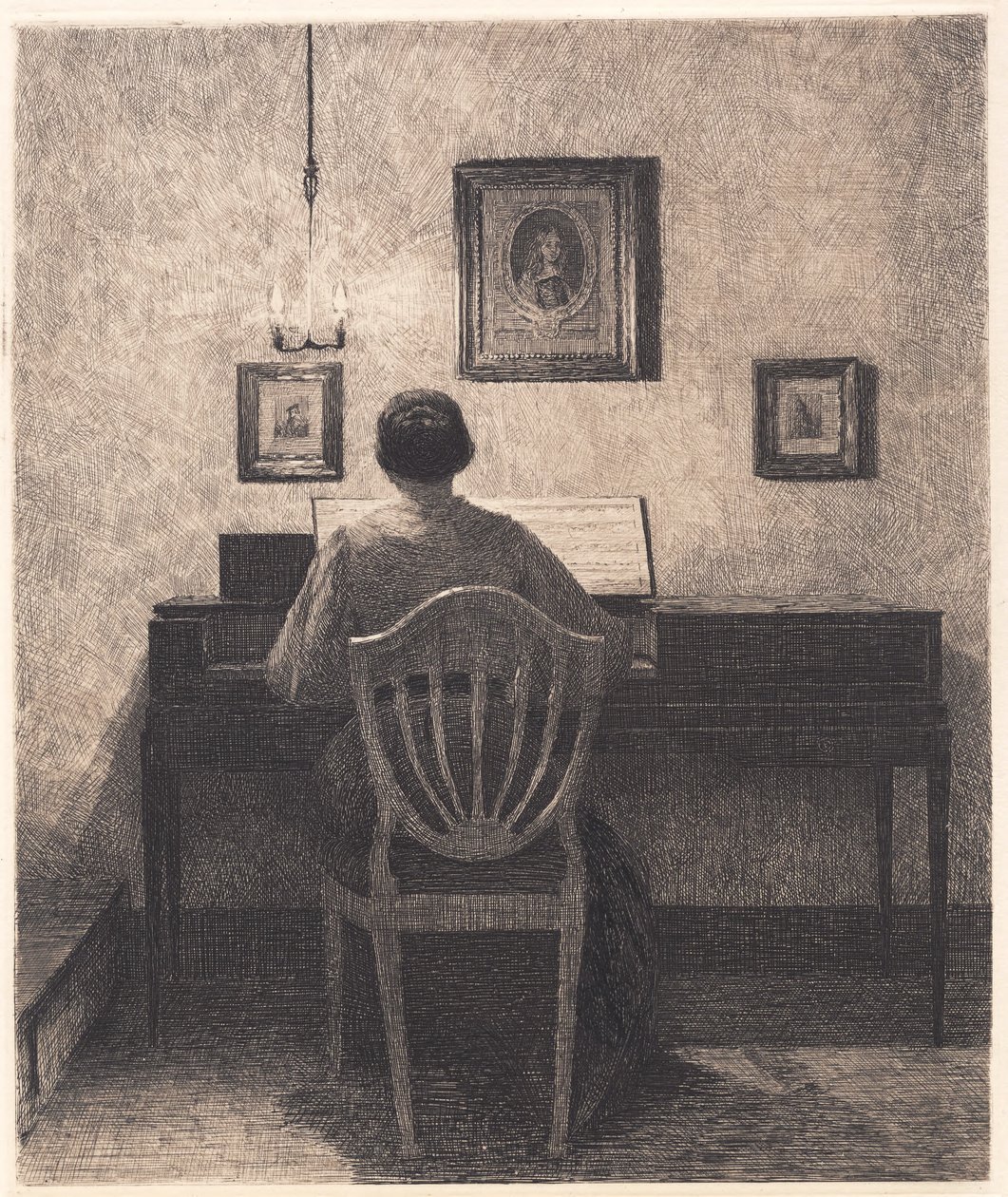 Grająca pani autorstwa Peter Vilhelm Ilsted