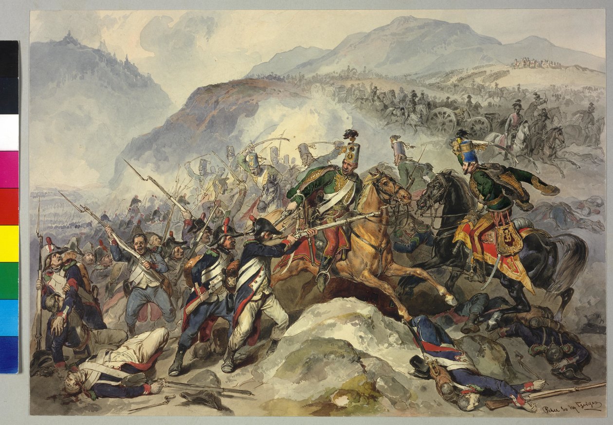 Bitwa pod Tarvis 1797 (akwarela) autorstwa Peter Johann Nepomuk Geiger