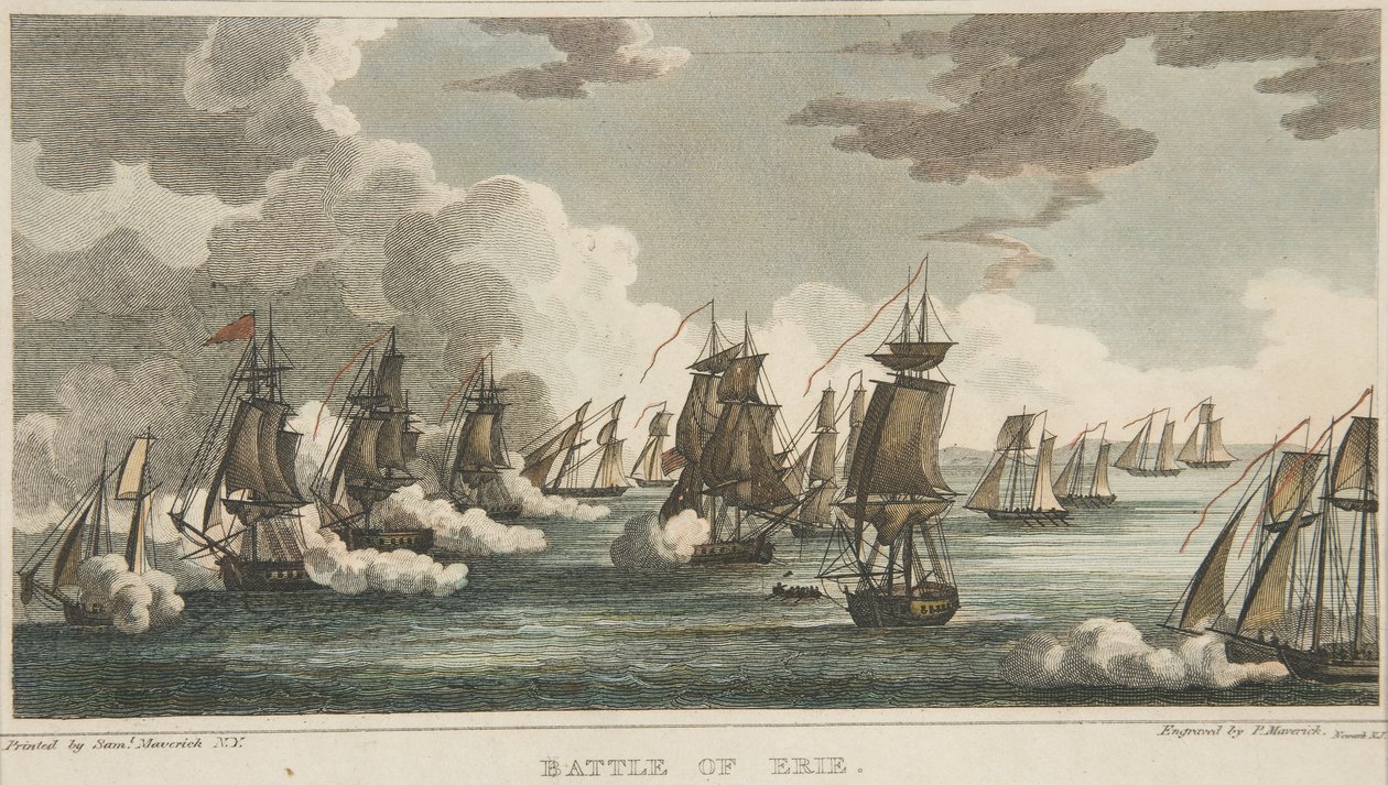 Bitwa pod Erie, wyd. 1816 autorstwa Peter Maverick