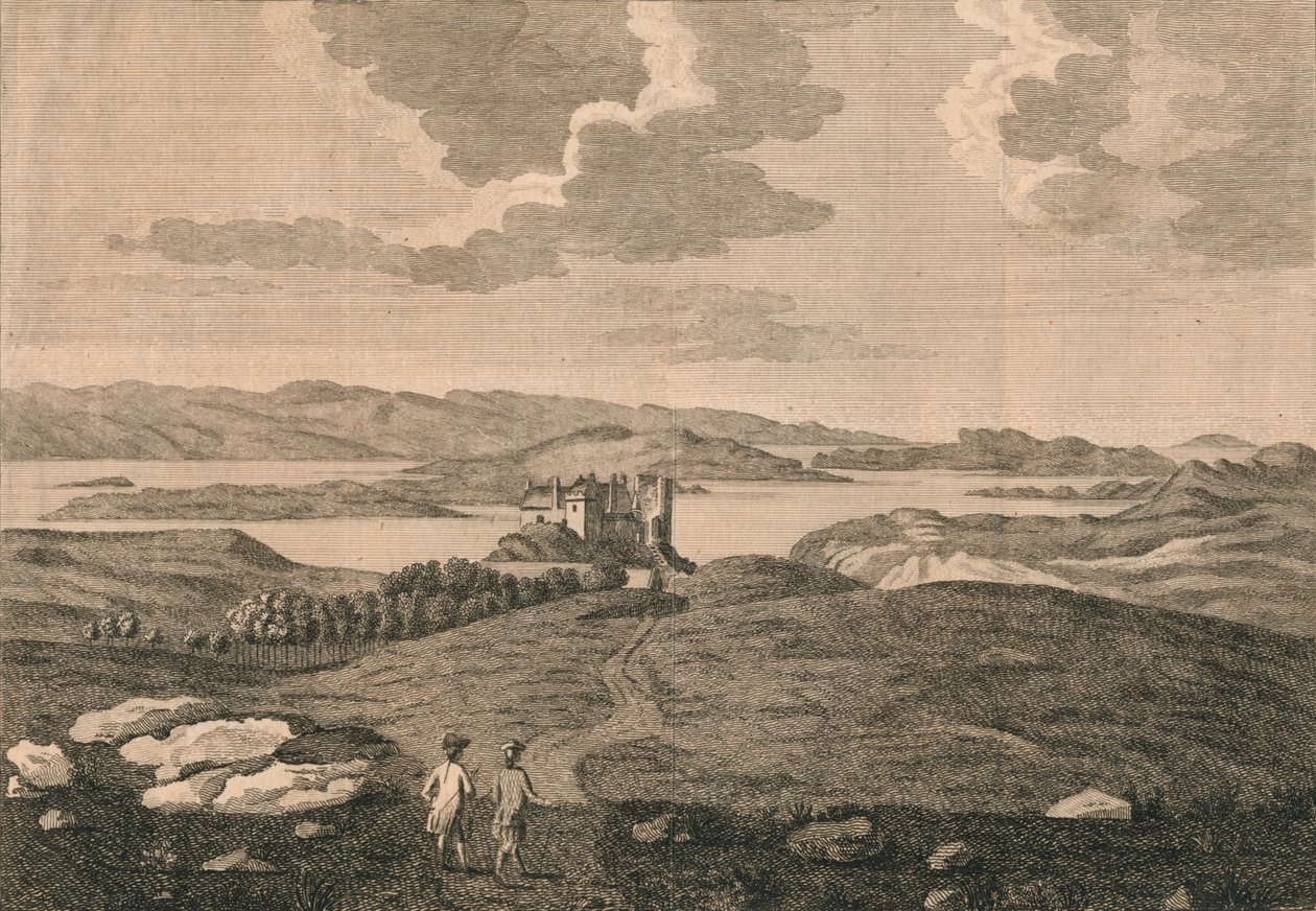 „Zamek Dunvegan”, 1774 autorstwa Peter Mazell